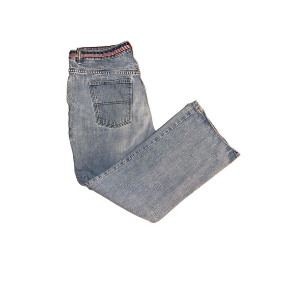 Vintage Tommy Hilfiger Womens Jeans Size 16 Flag Waist Band Straight Leg USA - Picture 1 of 6
